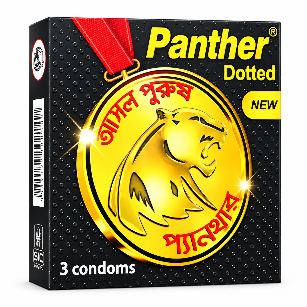 Panther Dotted Condom 3Pcs